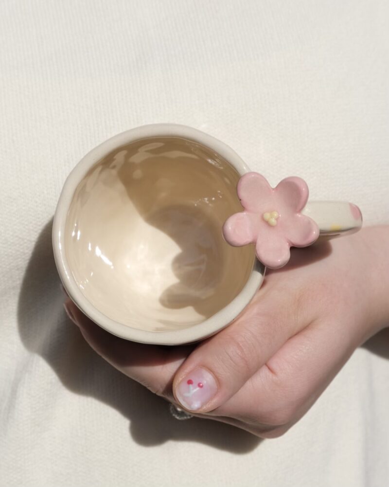 Zestaw do Espresso w Różowe Kwiatki - obrazek 4
