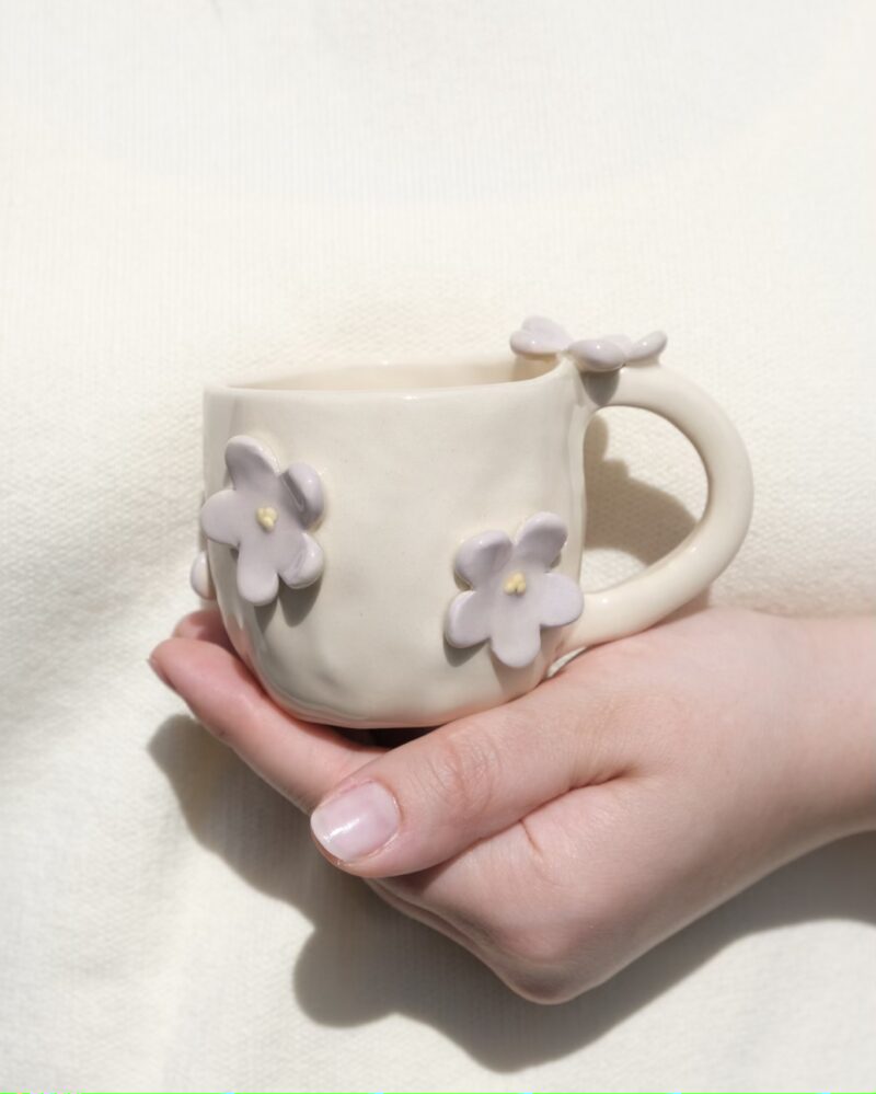 Zestaw Espresso z Fioletowymi Kwiatkami - obrazek 2