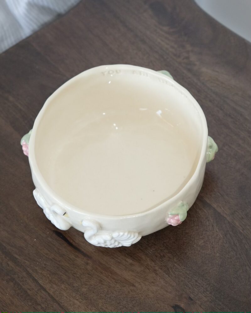 Bowl with Swans and Rasberries - Image 2