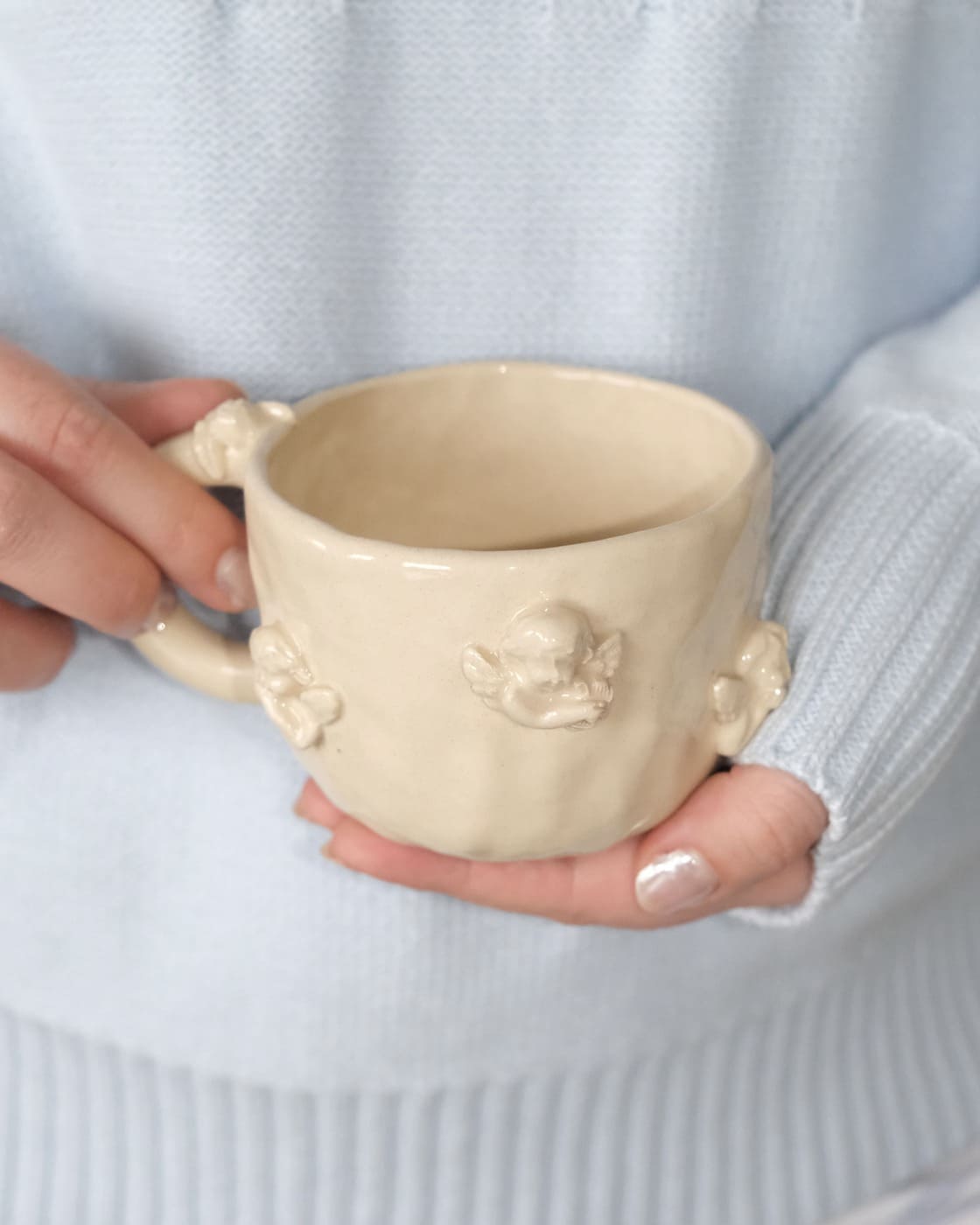 OUTLET! Medium Mug with Angels - OVAL - Image 2