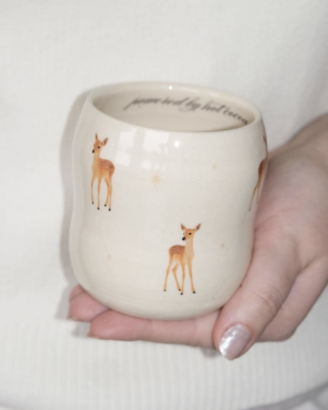 Cup with Deers "Powered by Hot Cocoa"