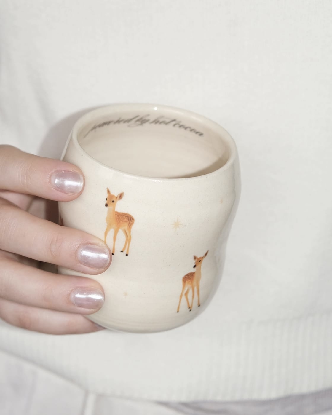 Cup with Deers "Powered by Hot Cocoa" - Image 3