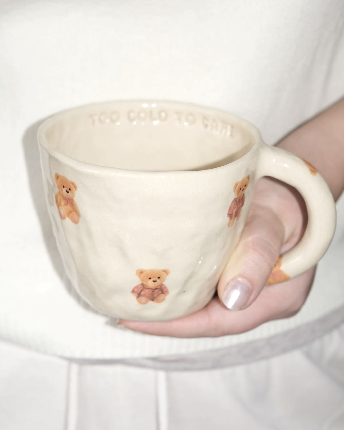 Mug with Red Bears"Too cold to care"