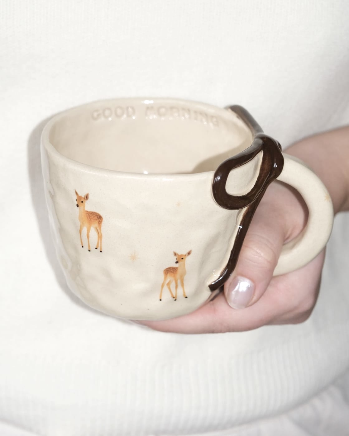 Ribbon Mug with Deers "Good Morning"