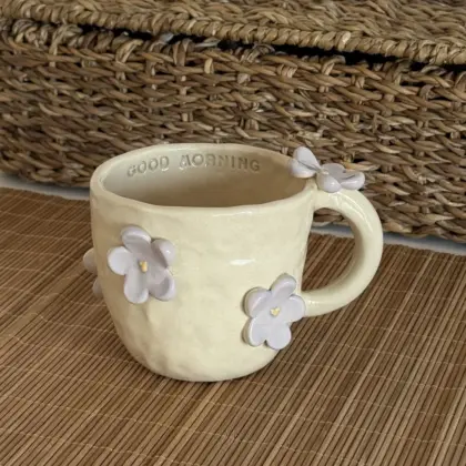 Kubek w Fioletowe Kwiatki "Good Morning"