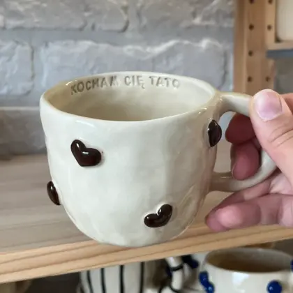 OUTLET! Kubek w Serduszka "Kocham Cię Tato" - nierówna krawędź