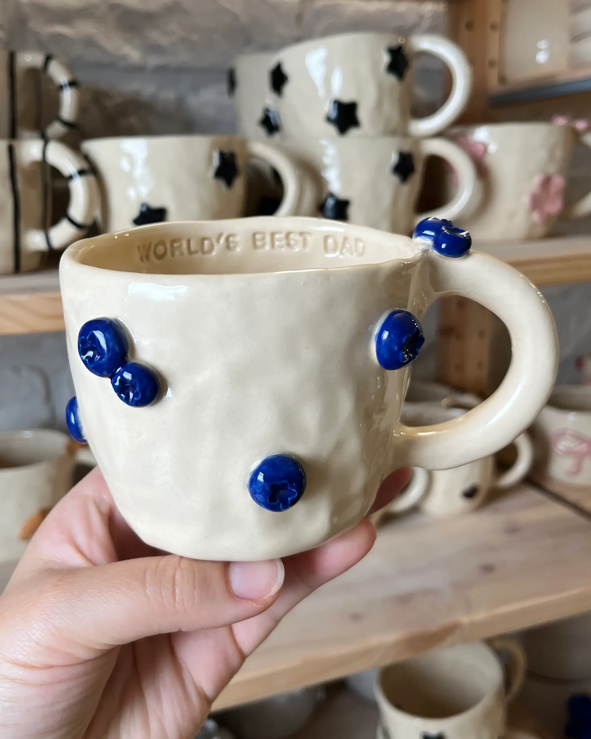 OUTLET! Kubek w Borówki "World's Best Dad" - pęknięcie przy uchwycie
