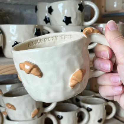 OUTLET! Kubek w Croissanty "Najlepszy Tata" - owalny