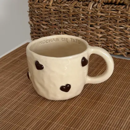 OUTLET! Kubek w Serca "Kocham Cię Tato" - pęknięcie przy uchwycie