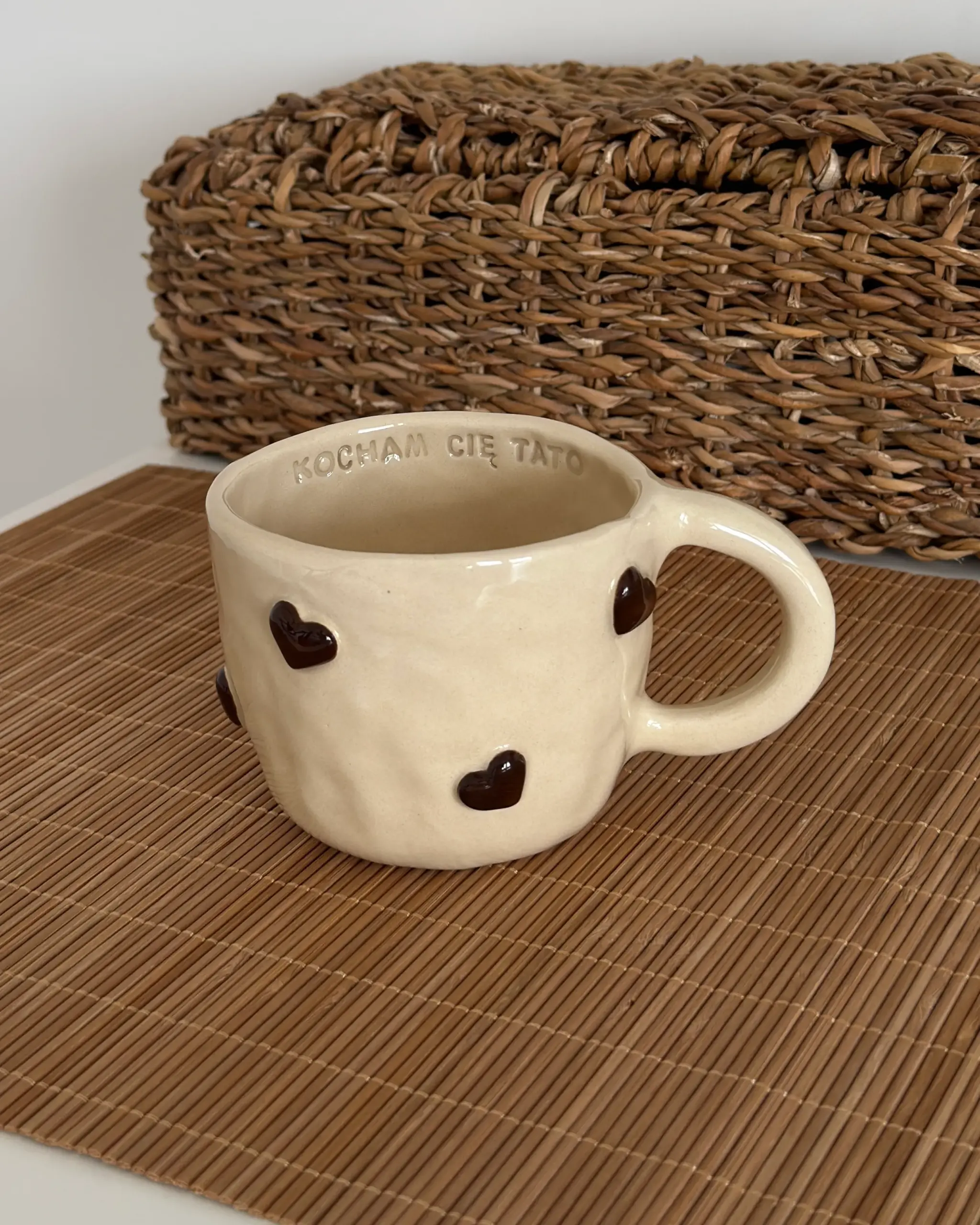 OUTLET! Kubek w Serca "Kocham Cię Tato" - owalny