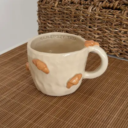 OUTLET! Kubek w Croissanty "Najlepszy Tata" - lekko owalny